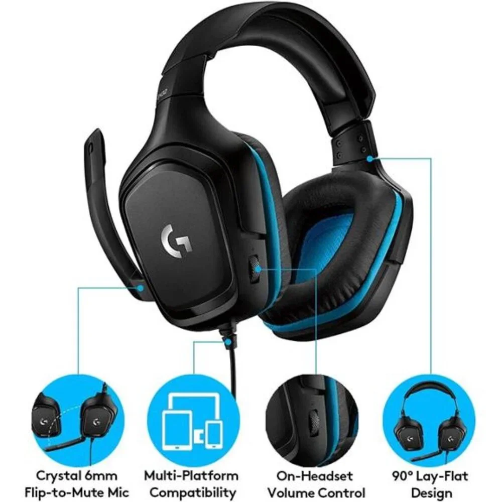 Logitech G432 Wired Gaming Headset, 7.1 Surround Sound